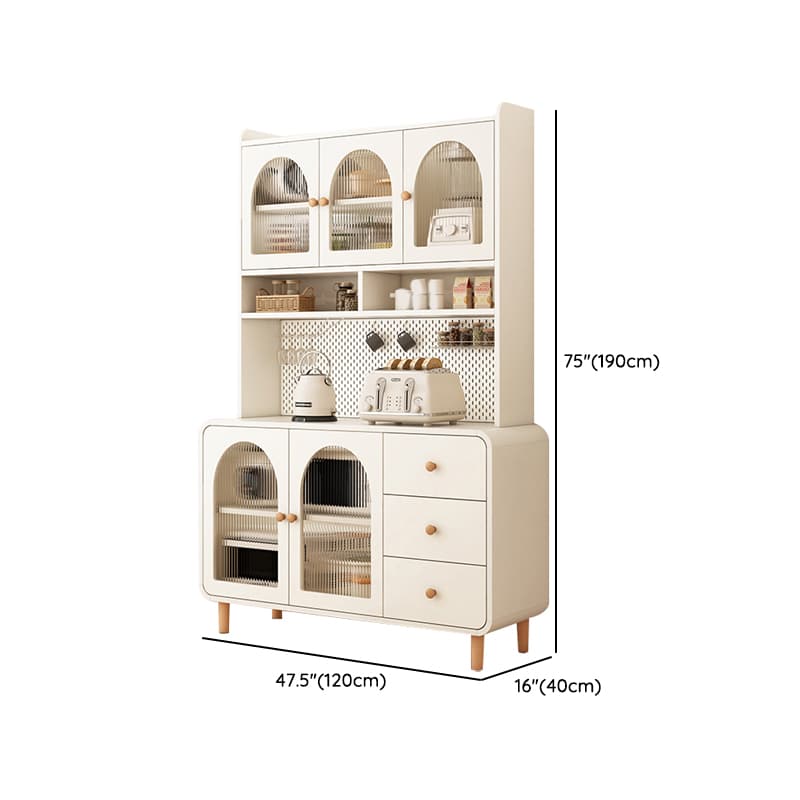 Scandinavian Wood Sideboard Cabinet with Adjustable Shelves and Glass Doors - 40cm Width thumbnail 16