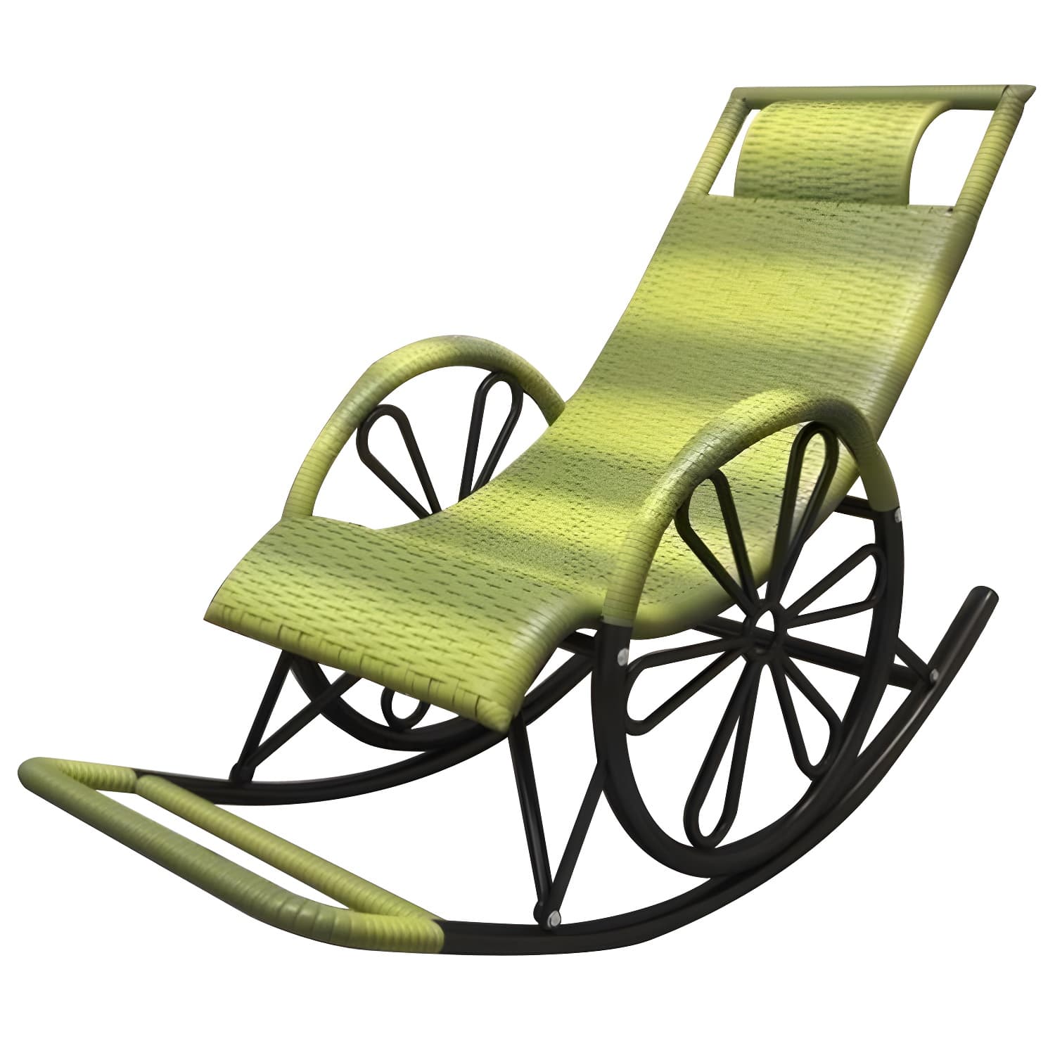 Contemporary Woven Rope Rocker Chair Wicker Rocking Chair for Home Decor thumbnail 12
