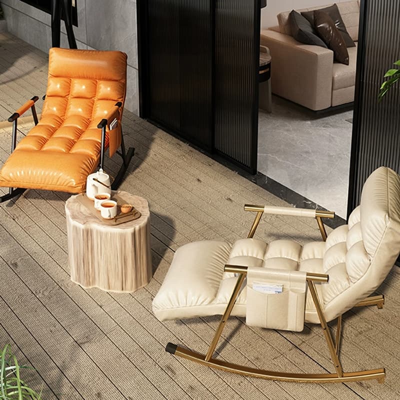 Chic Indoor Modern Rocking Chair - Upholstered, with Tuft and Track Arms, Seats One thumbnail 10