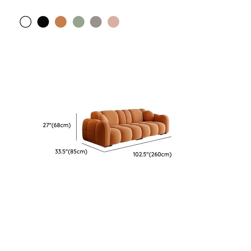 Trendy Solid Color Stain Resistant Standard Sofa in Dark Gray/Light Brown/Amber Color with Arm, 4-seater/Seats 3, and 2 Pillows thumbnail 23