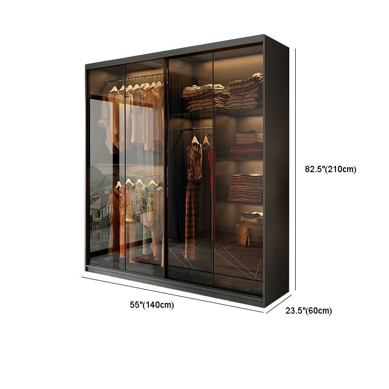 Trendy Charcoal Interior Shelves with Soft Close Drawer and Soft Close Door Timber Cabinet Armoire thumbnail 18