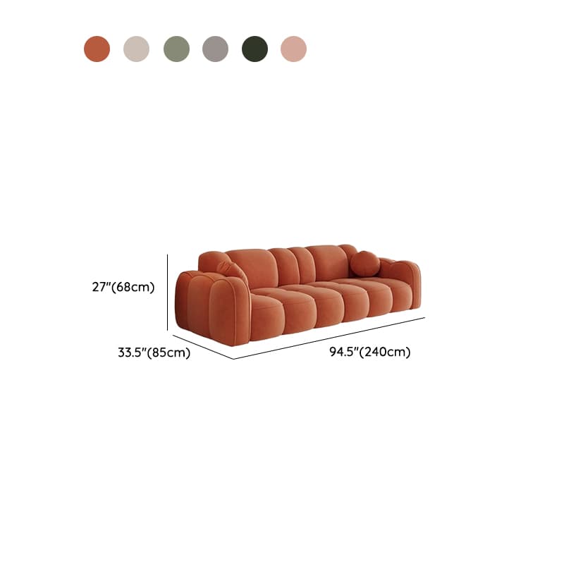 Modish Solid Color Standard Sofa Stain Resistant/Water Resistant Dove Grey/Apricot Color/Mocha with 2 Pillows & Armrest for 4 Person/3-seater thumbnail 16
