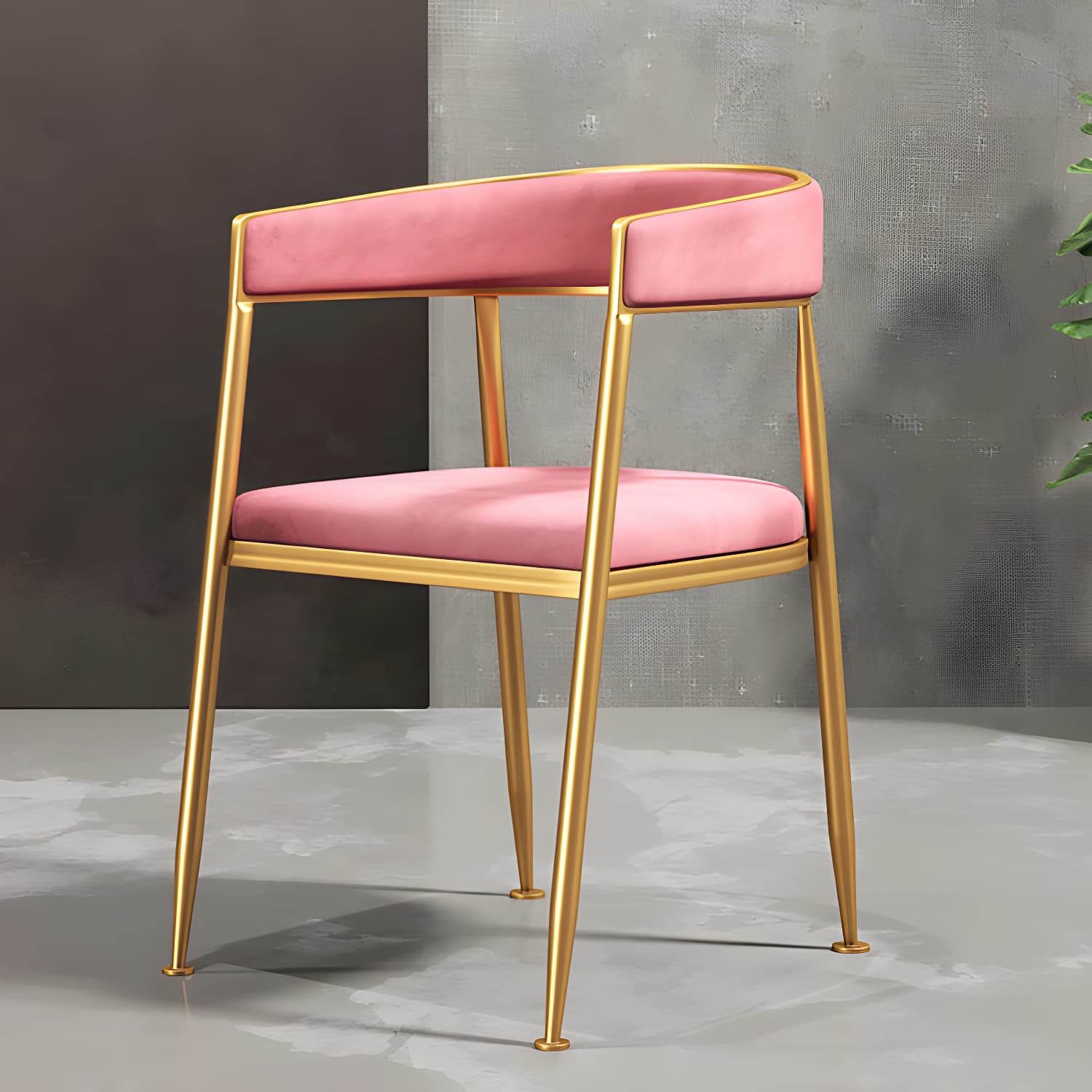 Glam Gold Metal Arm Chair Open Back Dining Side Chair with Upholstered thumbnail 22