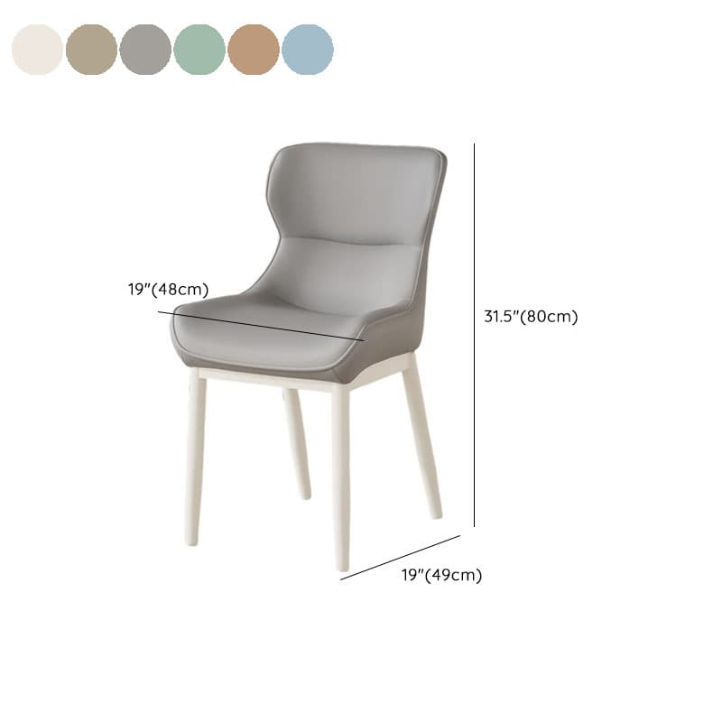 Contemporary Dinette Armless Chair with Solid Back Panel, Upholstered in Steel and Foot Pads thumbnail 11
