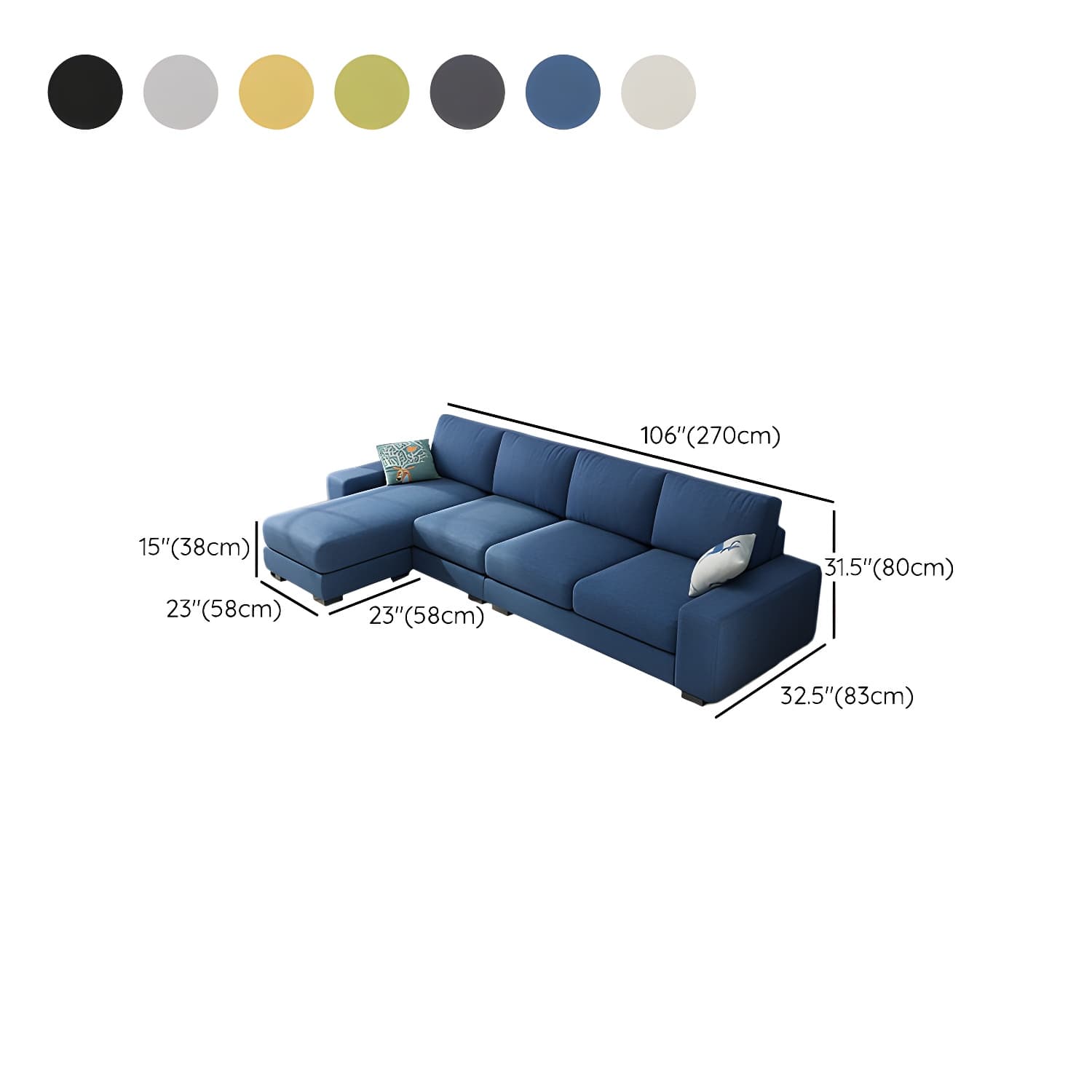 Scandinavian Wood Frame Straight Sofa with Cushion Back and Slipcover in 3 Piece Set thumbnail 26