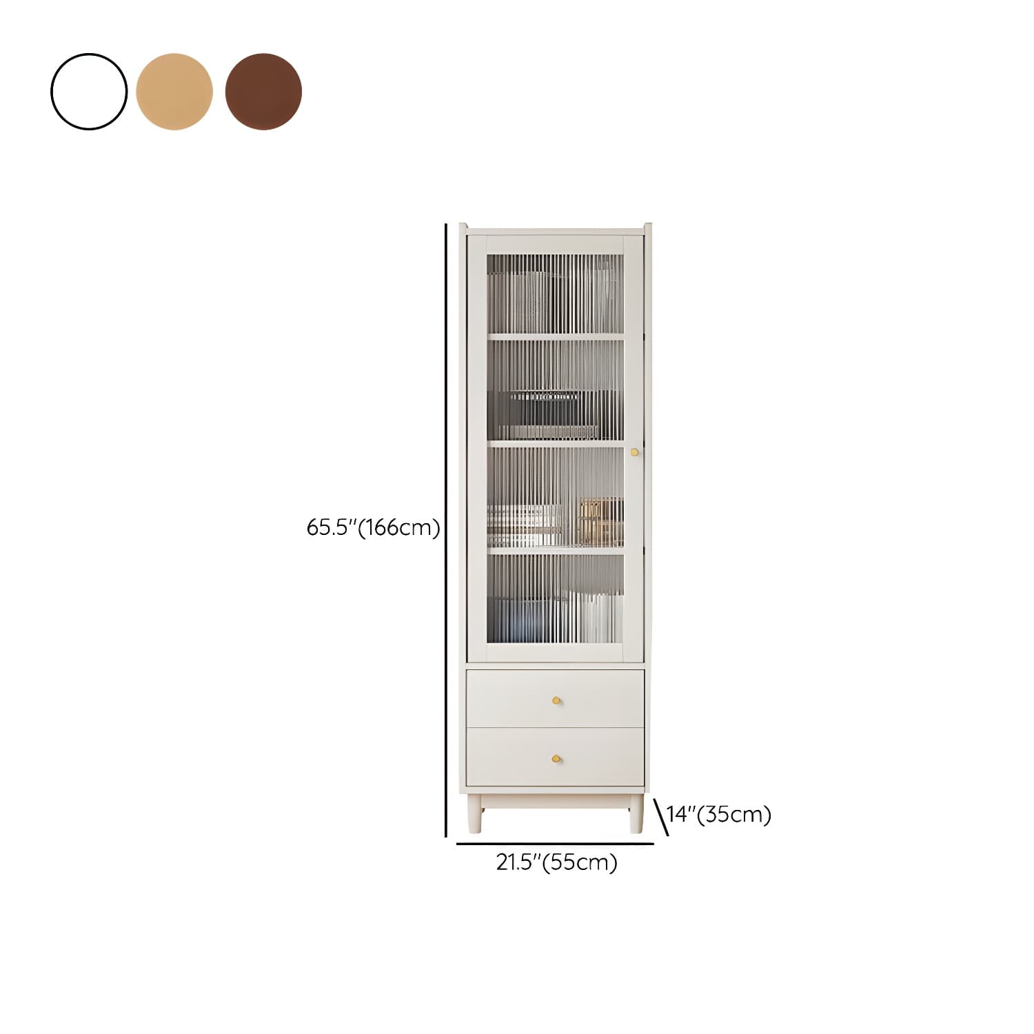 Scandinavian Glass Door Wood Cabinet with Drawers and Adjustable Shelves - Elegant Storage Furniture thumbnail 14