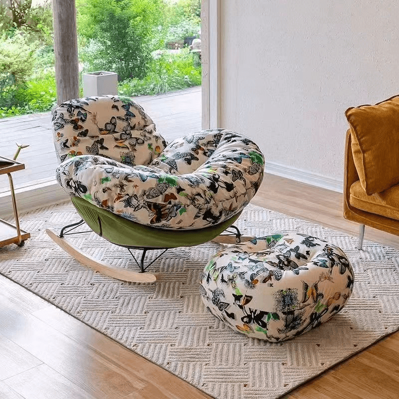 Modern Scratch-tolerant Upholstered Rocking Chair with Padded Comfort thumbnail 10
