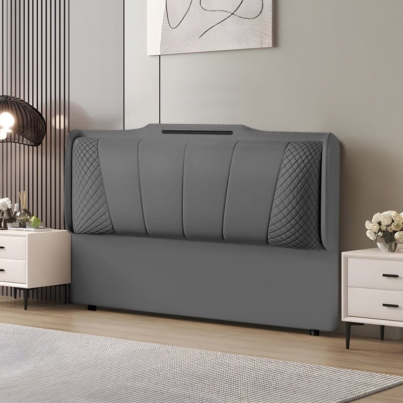 Simplistic Style Queen Wingback Headboard with Camelback Shape in Pine Wood, No Distressing, Featuring Sponge Upholstery and Standard Height thumbnail 3