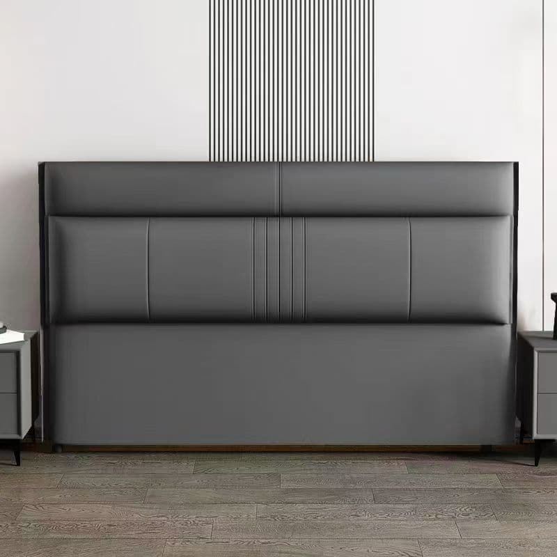 Trendy Panel Headboard in Natural Wood with No Distressing, Rectangle Shape for Queen/Full Bed, Featuring Sponge Upholstery and Standard Height thumbnail 4