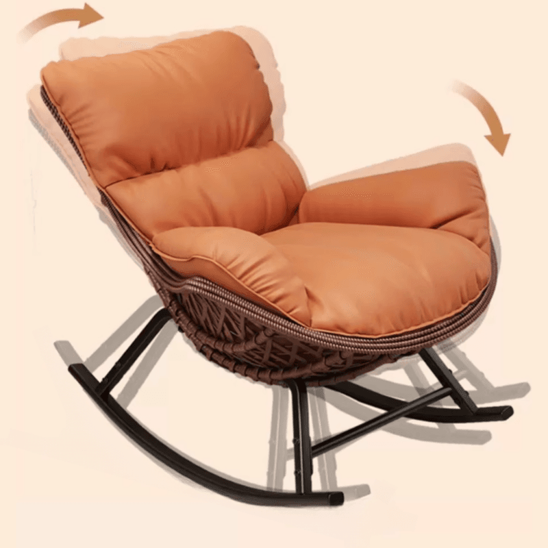 Simple Upholstered Rocking Seat with Scratch-tolerant Padded Design and Ottoman thumbnail 12