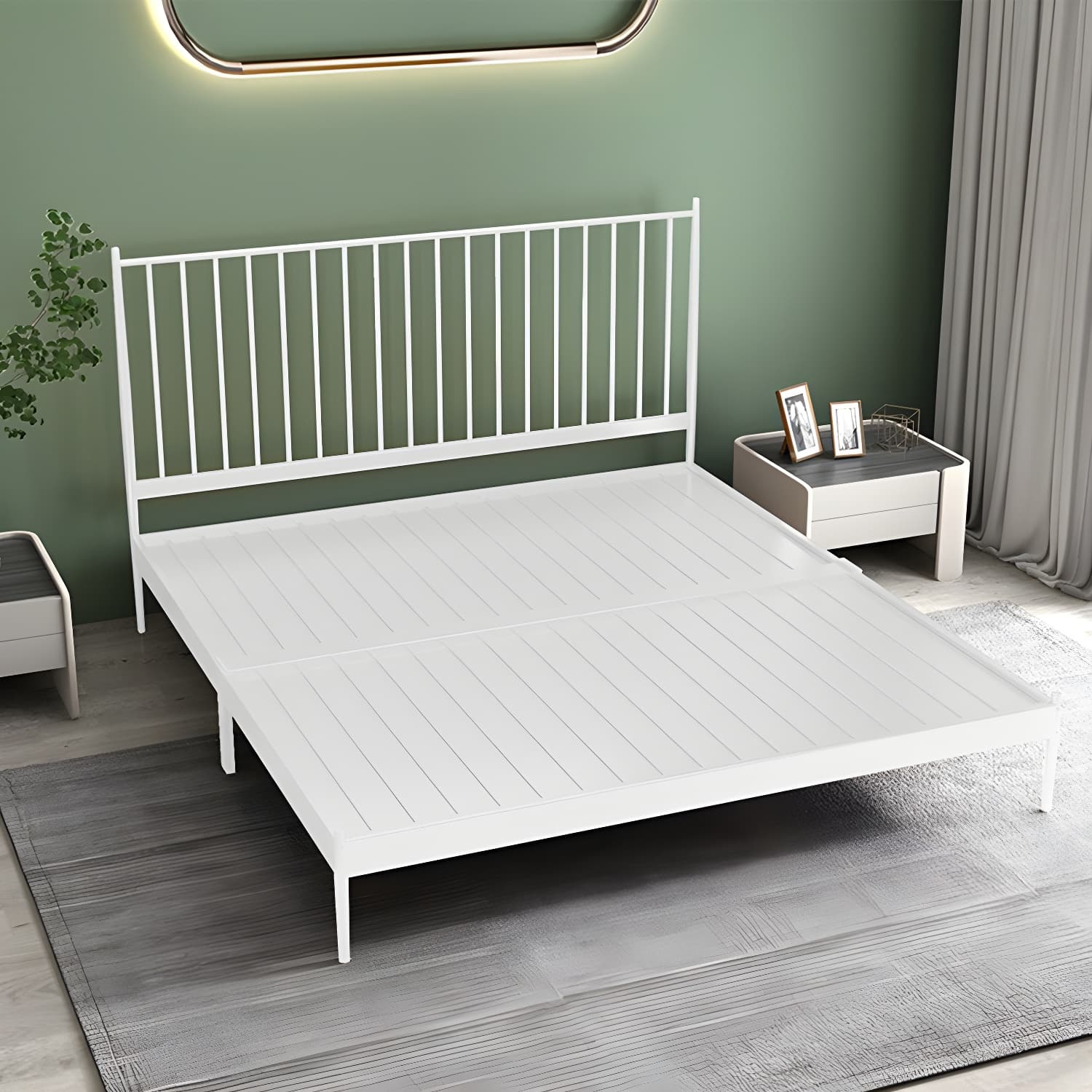 Modern Style Metal Material Includes Headboard Gold/white/black Bed thumbnail 3