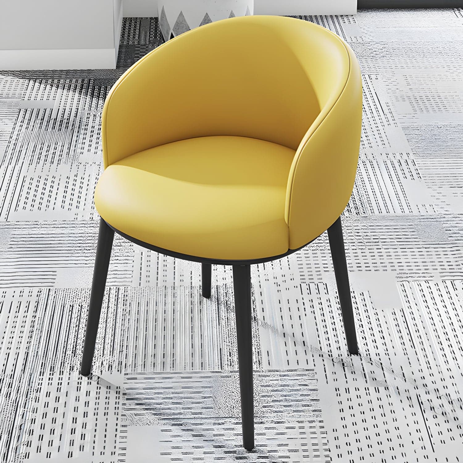 Modern Upholstered Home Arm Chair Solid Back Matte Finish Dining Chair thumbnail 18