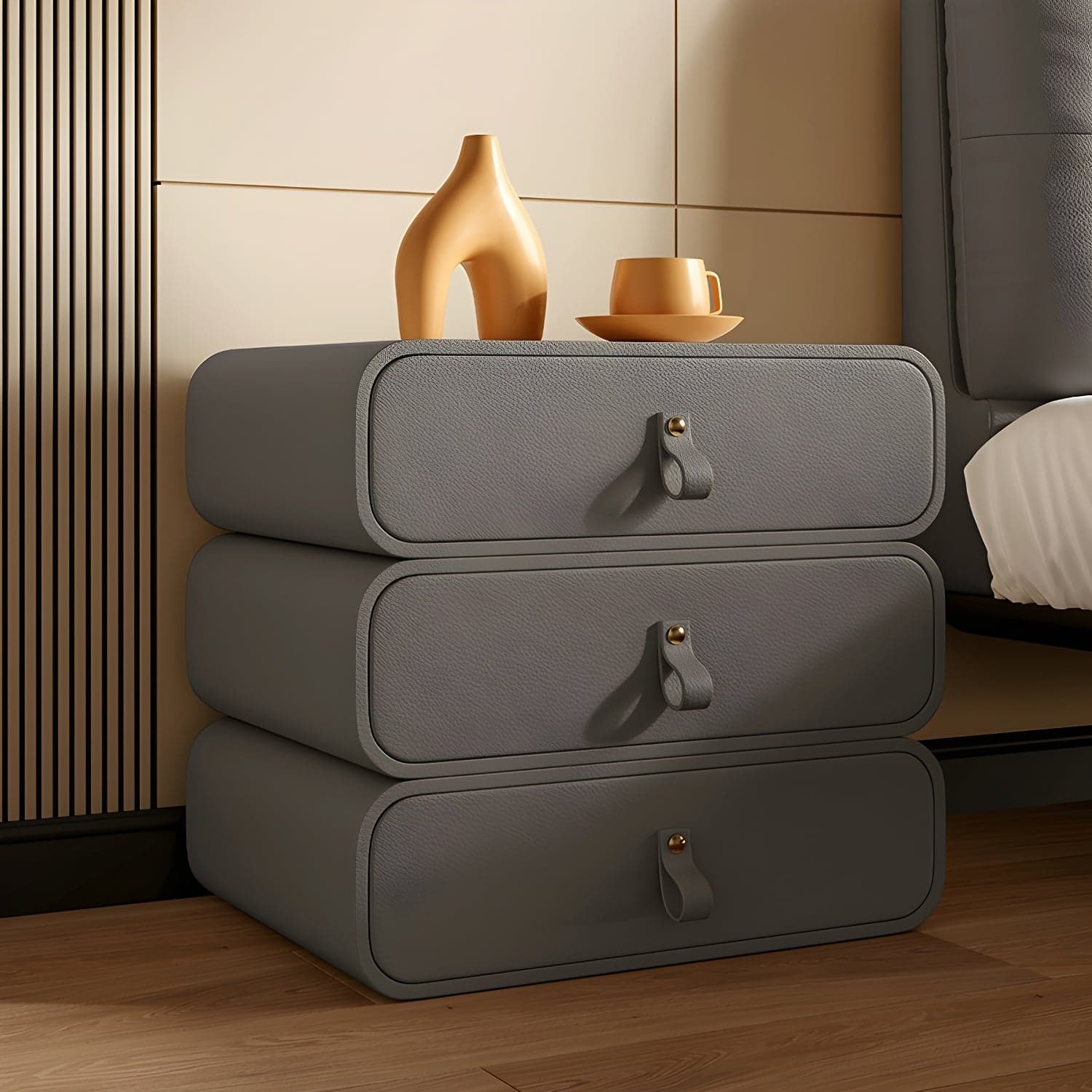 Modern Faux Leather Bachelor's Chest with Drawers in Narrow Size thumbnail 16