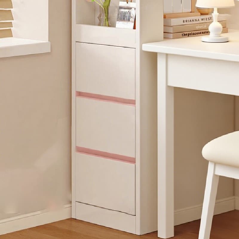 Modern Simple Style Rectangular Detached Decorative Cabinet with 3 Exterior Shelves, Composite Wood Countertop in Chalk, and Soft Close Drawer thumbnail 6