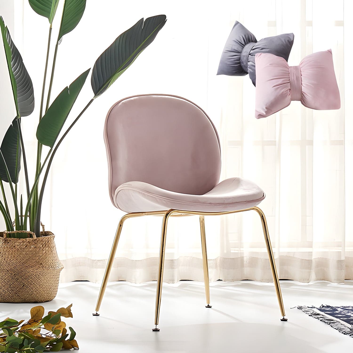 Metal Scandinavian Restaurant Side Chair Matte Finish Wingback Dining Chair thumbnail 8