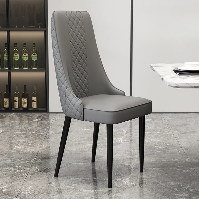 Comfortable and Stylish Faux Leather High Back Upholstered Chair for Kitchen and Dining thumbnail 4