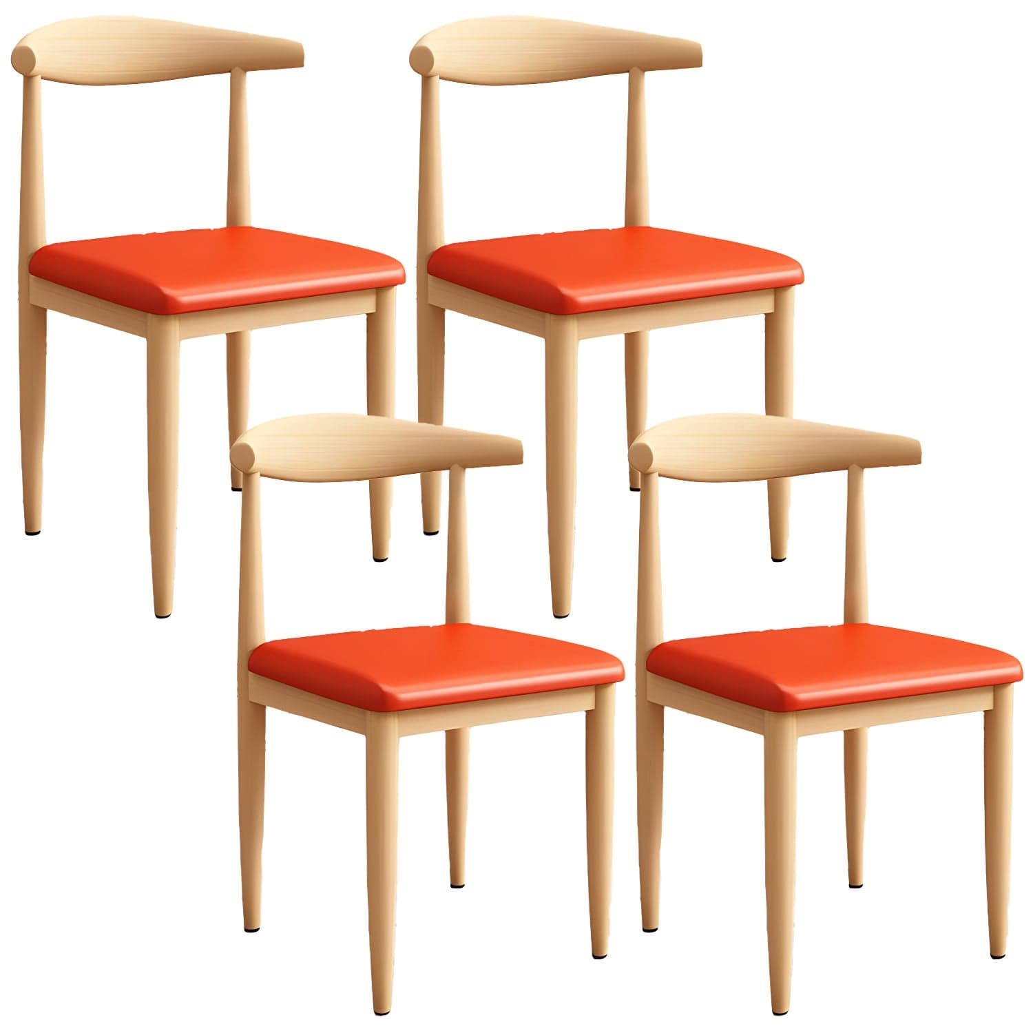 Modern Kitchen Dining Chairs Open Back Dining Chair with Metal Base thumbnail 12