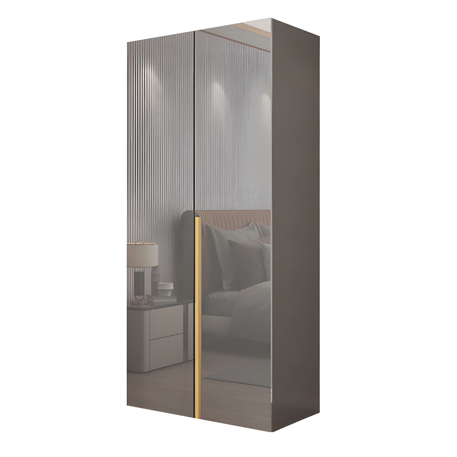 Engineered Wood Wardrobe Closet with Shelves Modern Wardrobe Cabinet for Home thumbnail 5