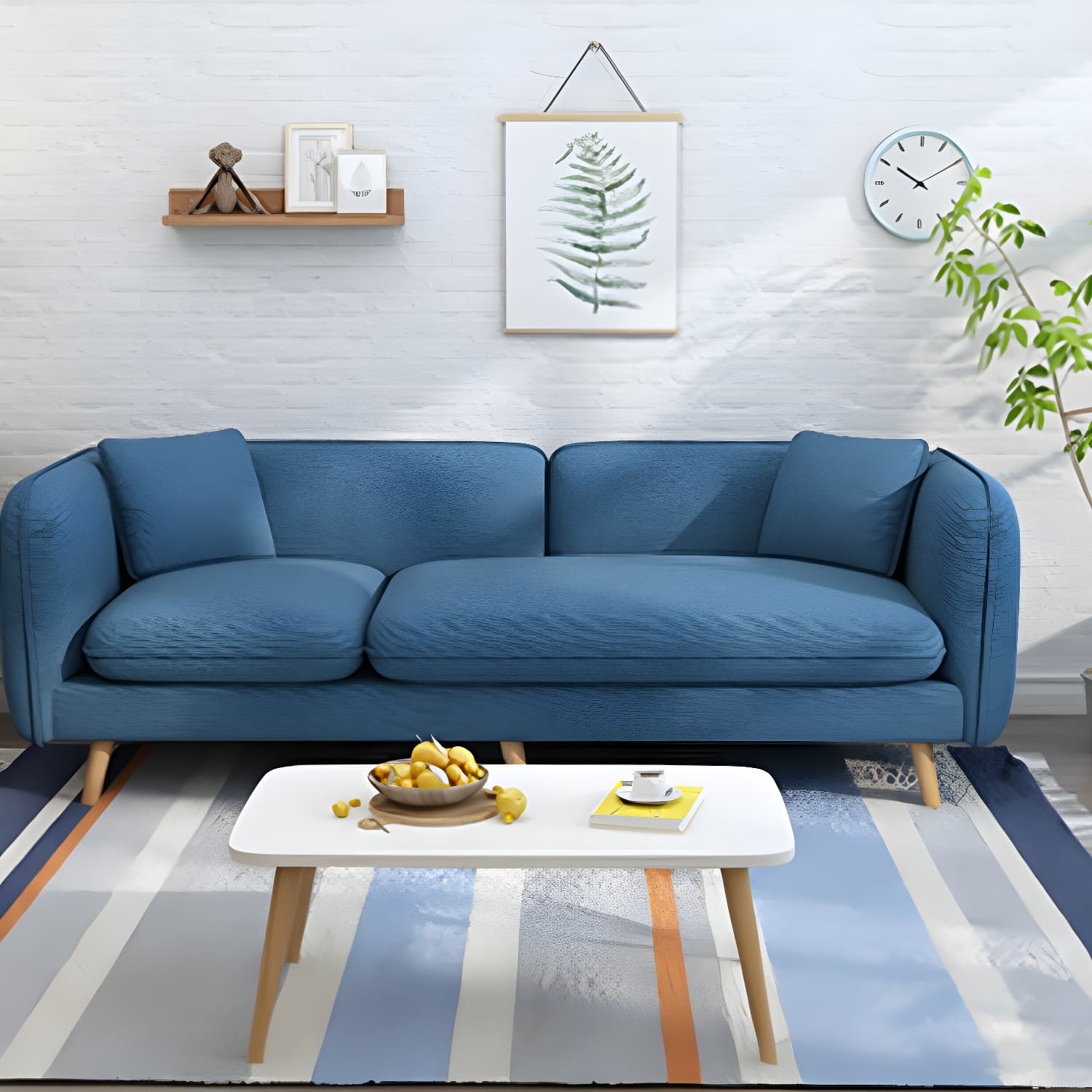 Modern Linen Tuxedo Arm Standard Sofa with Bolster Pillows for Living Room thumbnail 21