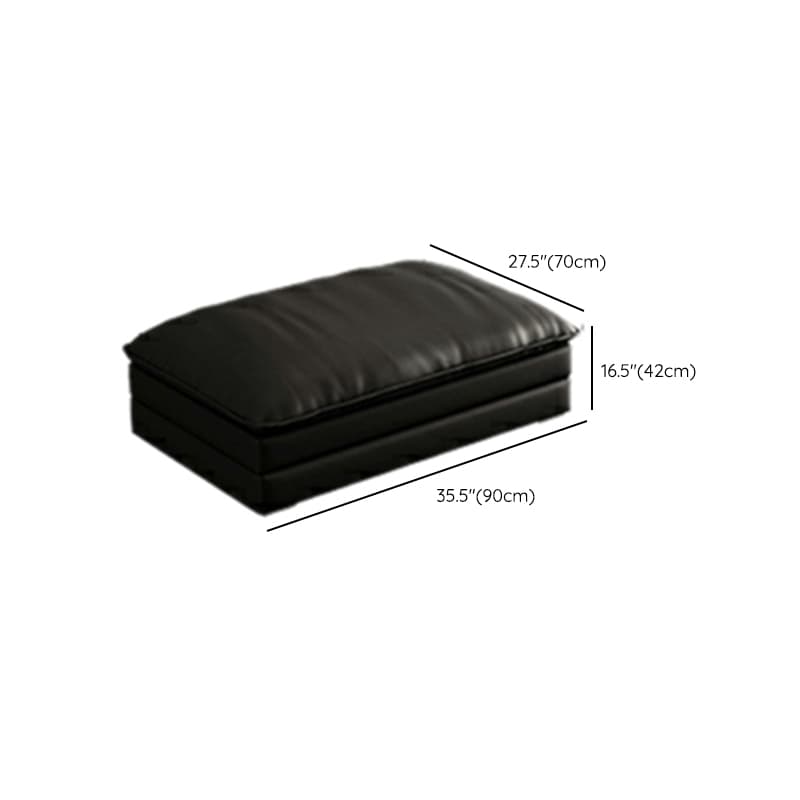 Black Cushion Back 30'' Interface Genuine Leather Sofa Pillow Top Arm thumbnail 20