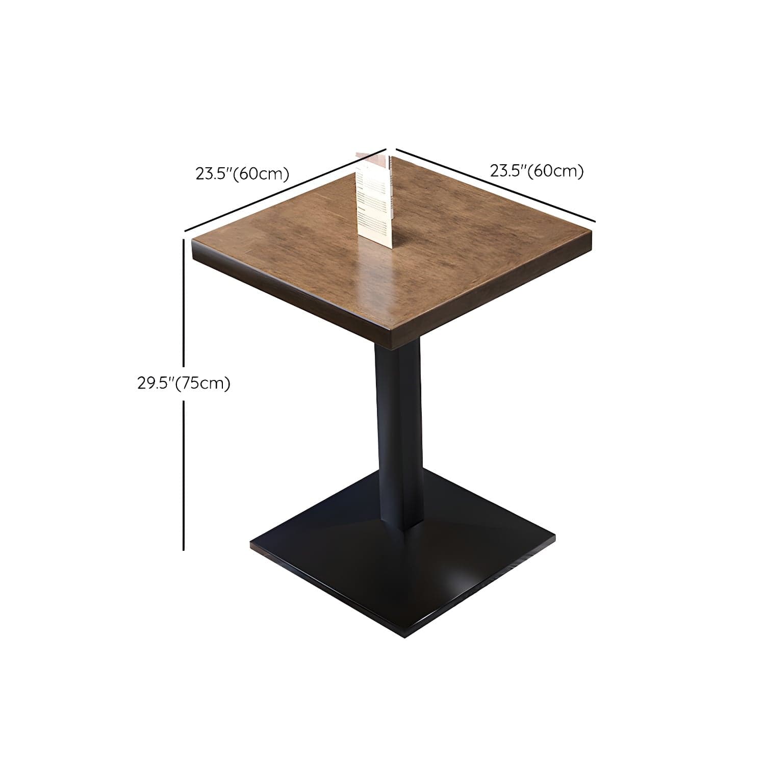Metal Industrial Pedestal Dining Table Wood Top Table for Kitchen and Dining Room thumbnail 12