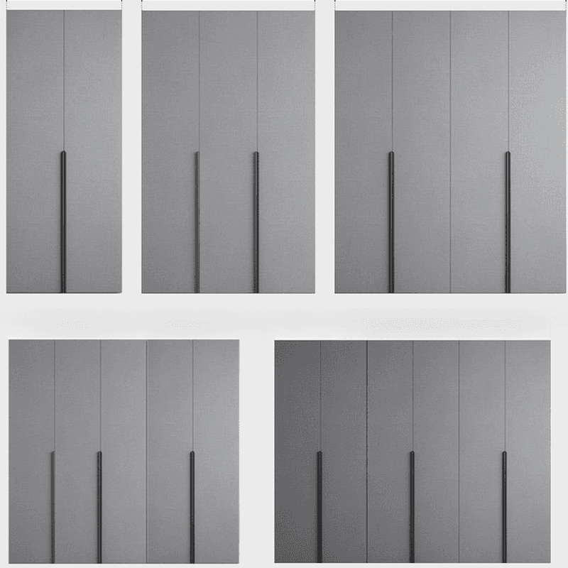 Trendy Dove Grey Wooden Wardrobe with Interior Shelves, Soft Close Door & Hanging Rod