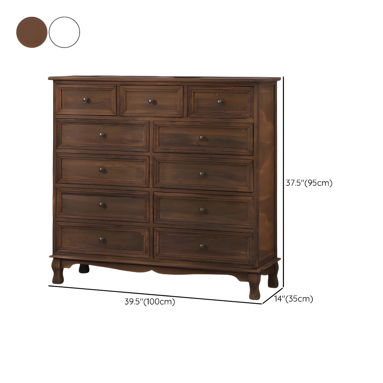 13.65/13.45 Inch Width Storage Chest American Traditional Storage Chest Dresser - image 24