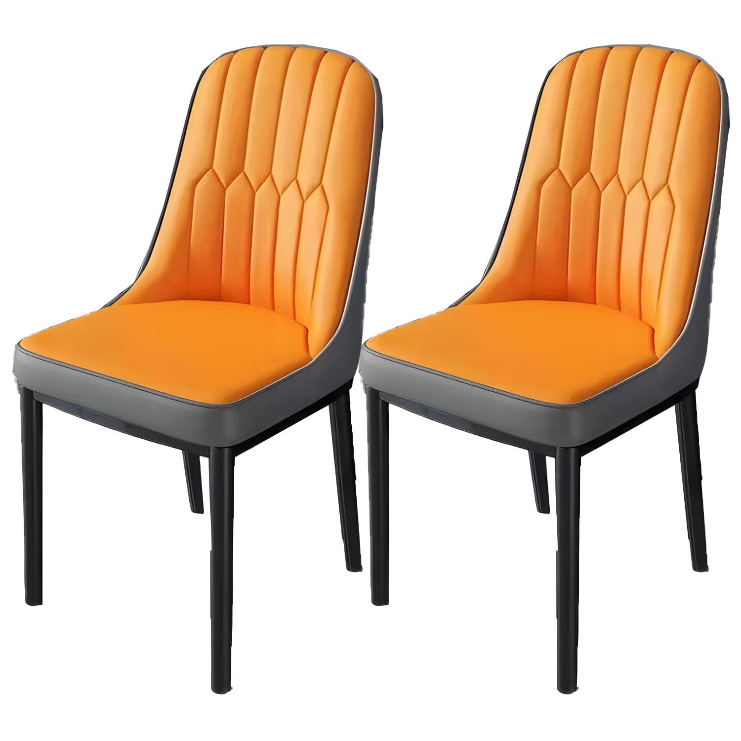 Glam Parsons Dining Side Chair Leather Indoor Dining Chair with Metal Legs thumbnail 11