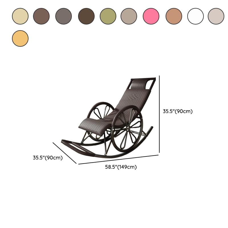 Simple Scratch-tolerant Cane Porch Rocker with Round Arm thumbnail 18