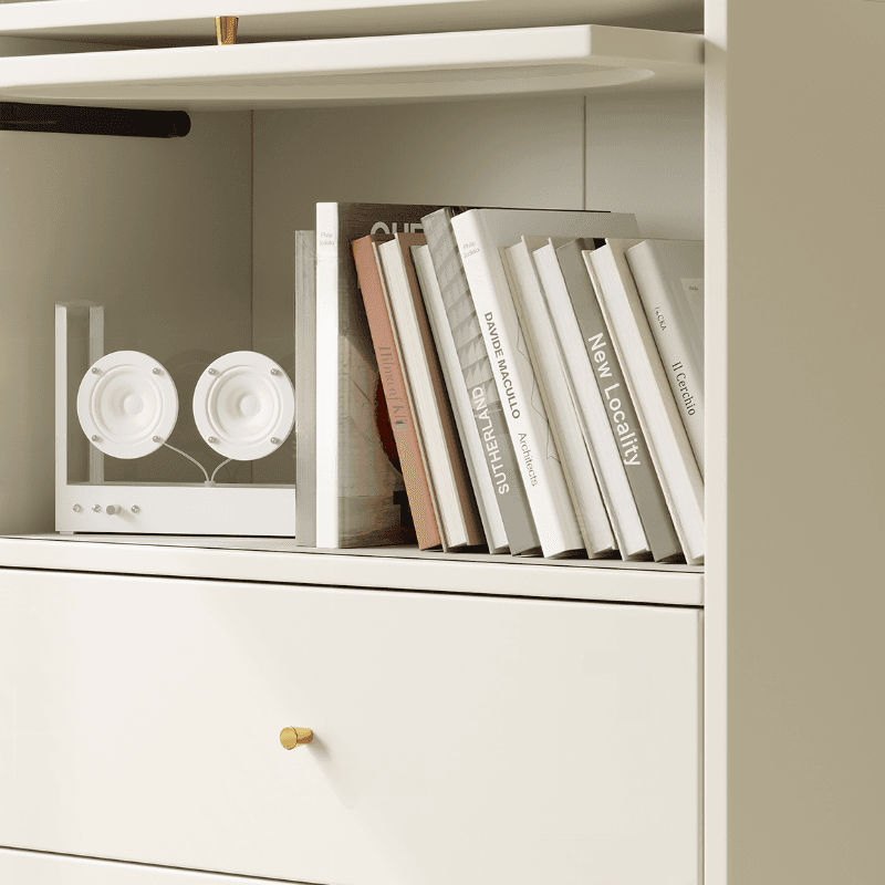 Chalk Casual Composite Wood Combo Dresser for Parlor with 6/3/5 Drawers and Hutch in Vertical Orientation thumbnail 3
