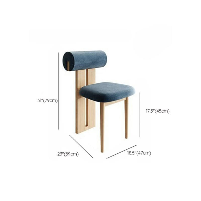 Modern Upholstered Armless Kitchen & Dining Chair, Open Back, Wood Ash, 1 Piece thumbnail 36