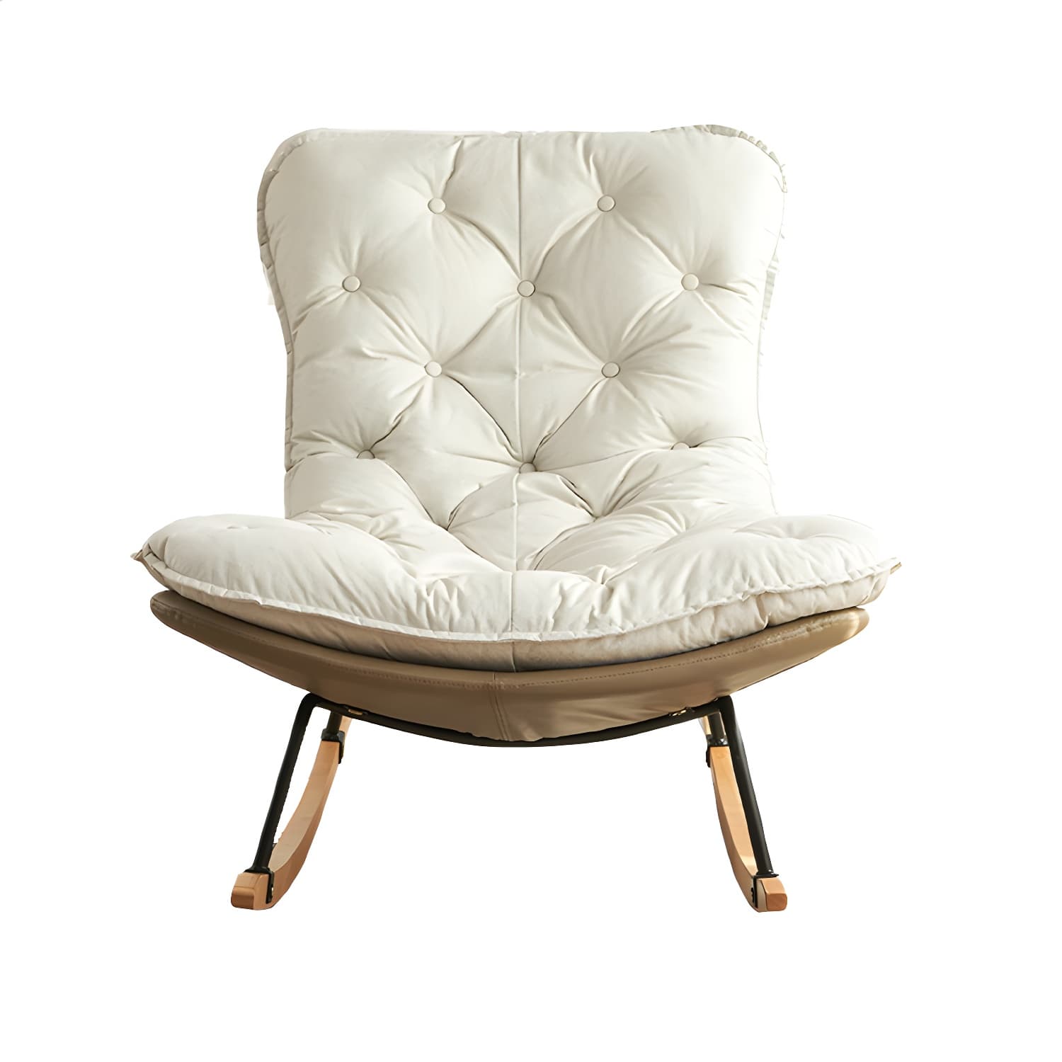 41" Wide Upholstered Button-Tufted Rocking Accent Chair with Legs thumbnail 10