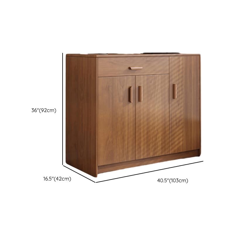 Modish Sideboard/Microwave Shelf Cabinet with Multiple Drawers, Narrow Size, 1 to 3 Shelves, Larder Storage, Timber Countertop, and Various Doors thumbnail 16
