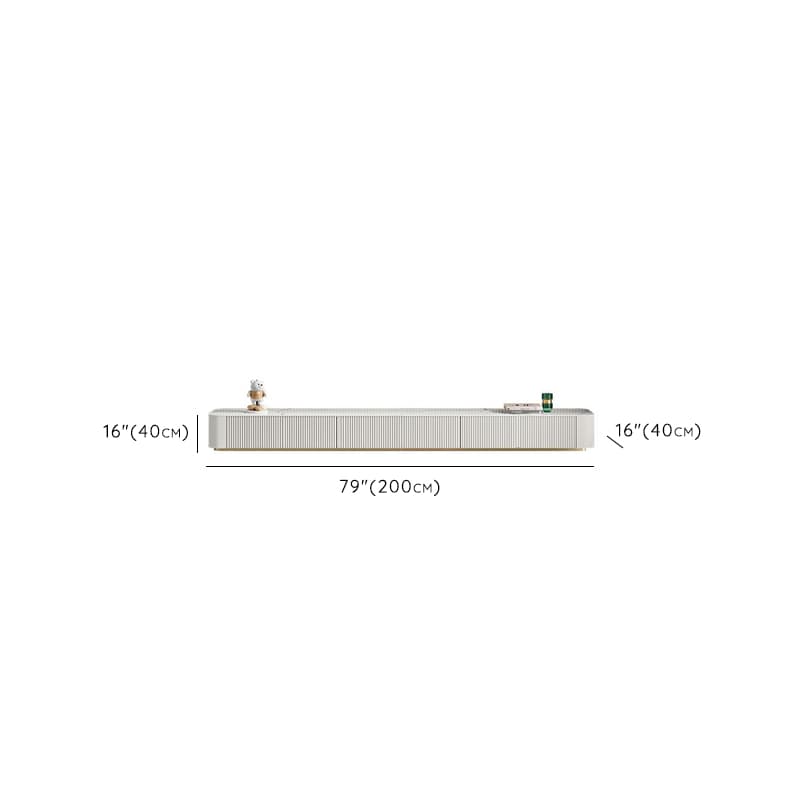 Simple Chalk Sintered Stone Rectangular TV Stand with 6-Drawer/4 Drawers/3-Drawer & Cable Management thumbnail 7