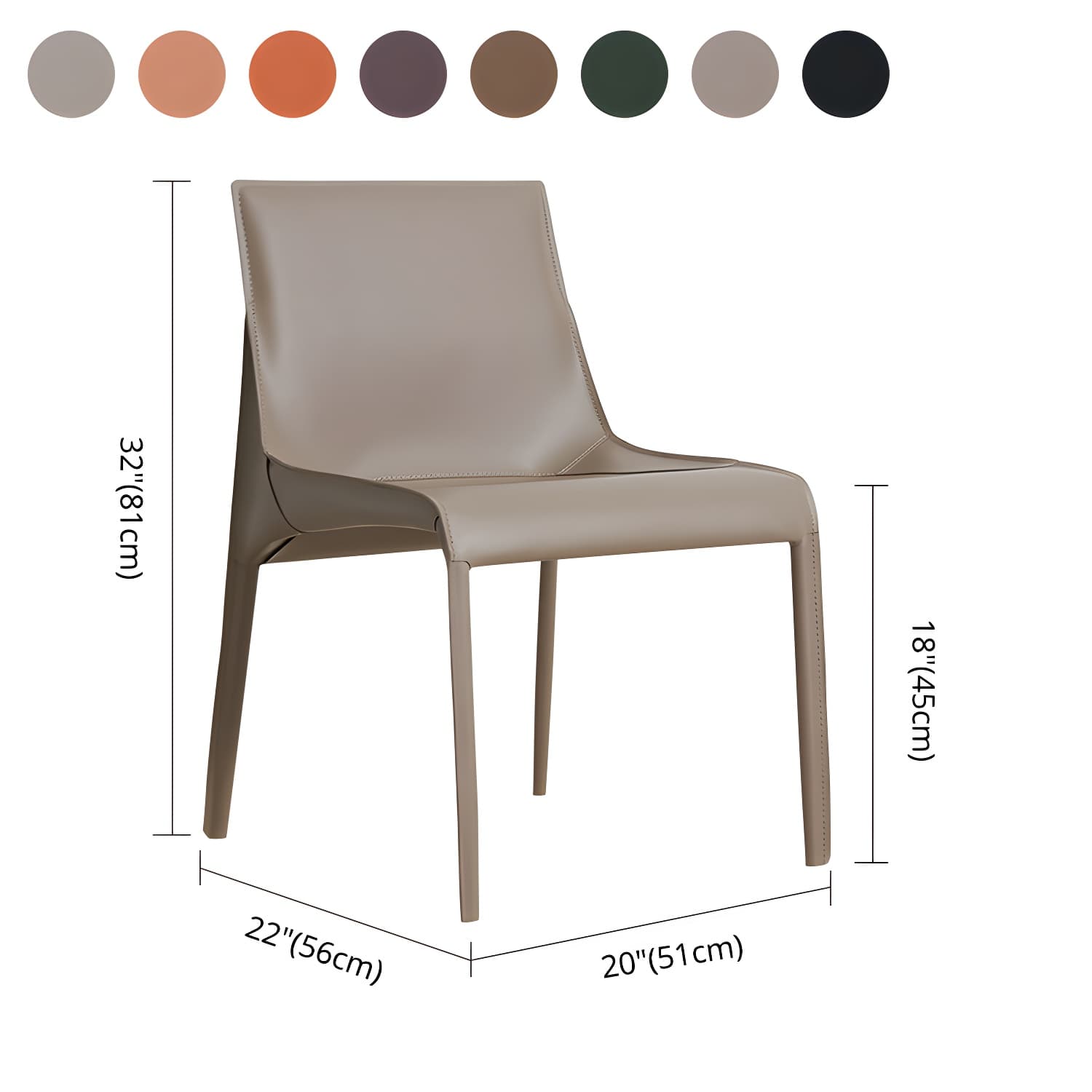 Designer Style Leather Dining Chair Matte Finish Parsons Dining Side Chair thumbnail 17