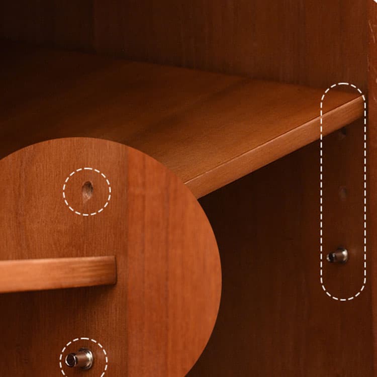 Modern Solid Wood Combo Dresser with Shelves, Drawers, and Cabinet Storage thumbnail 11