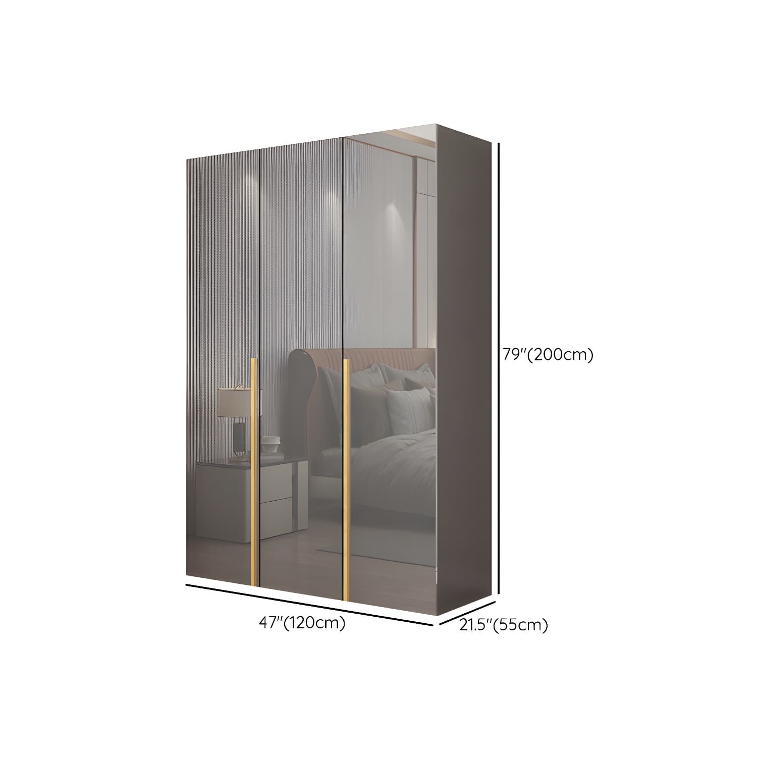 Engineered Wood Wardrobe Closet with Shelves Modern Wardrobe Cabinet for Home thumbnail 10