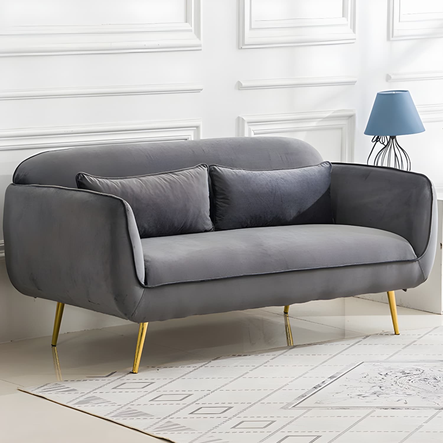 Glam Tight Back Loveseat with Flared Arm and Extra Pillows for Home and Apartment thumbnail 29