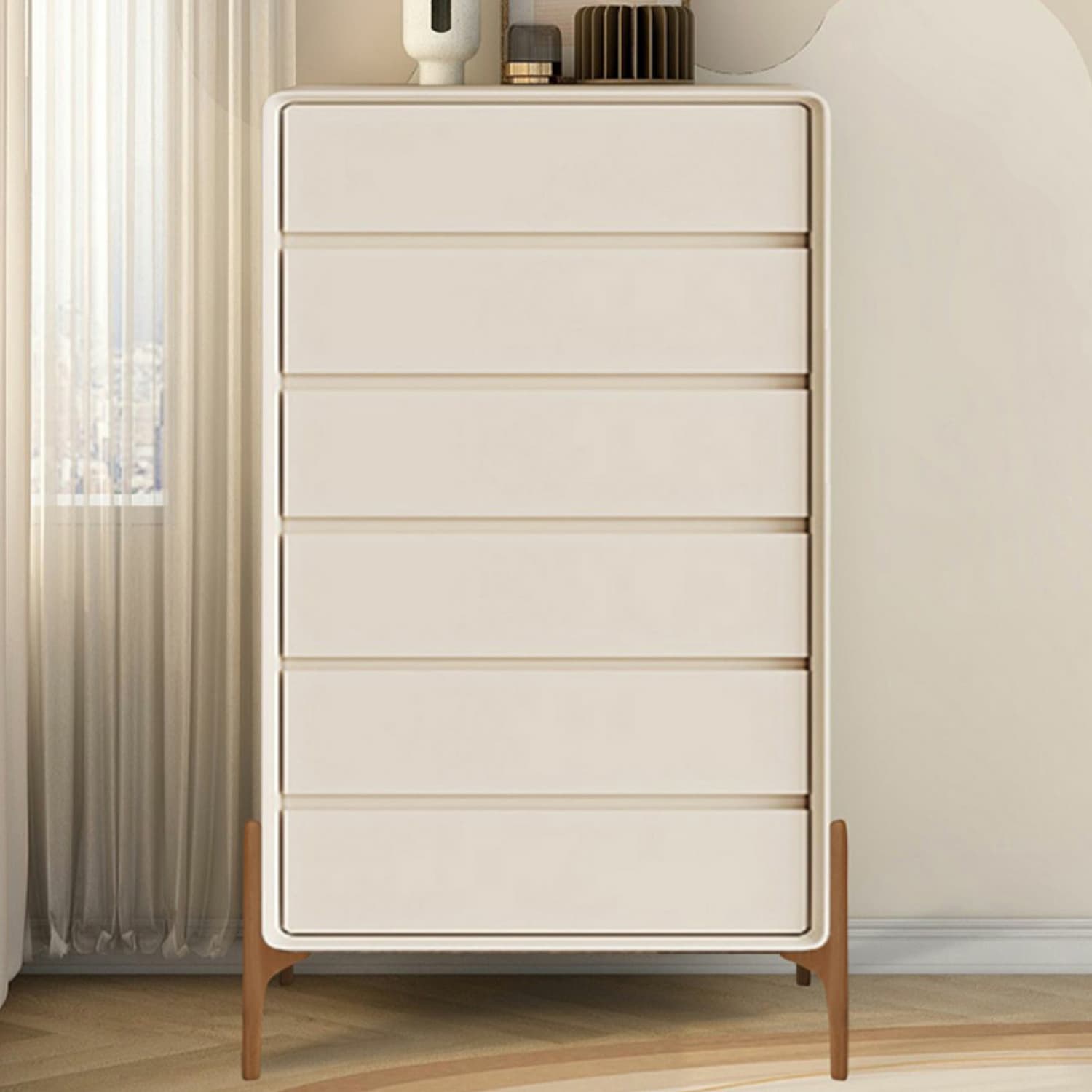 Modern Oak Wood And Leather Exterior Bachelor Chest with Soft-Close Drawers - Vertical Orientation - image 11