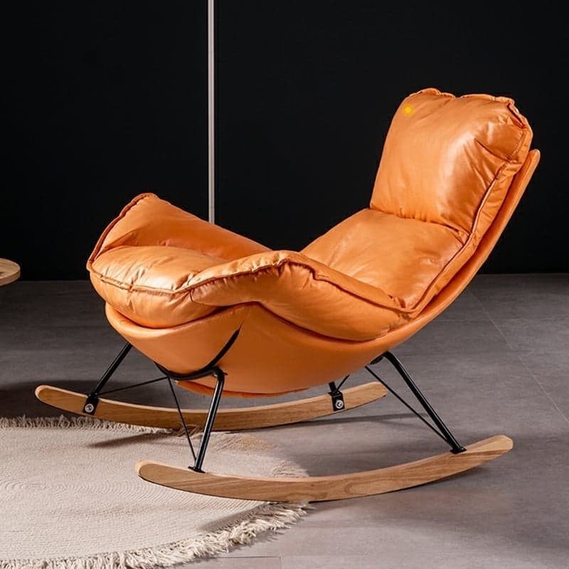 Comfortable Upholstered Rocking Chair with Solid Wood Frame for Modern Home Decor thumbnail 4