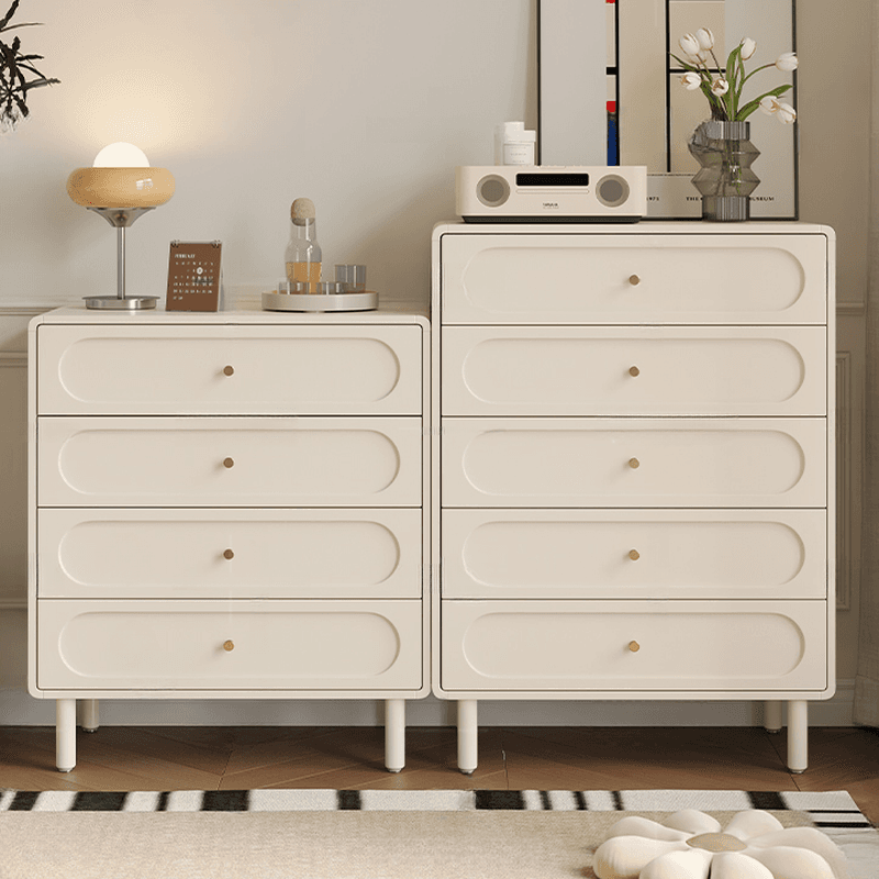 Chalk Casual Natural Wood Bachelor Chest/Console Dresser with 4/8 Drawers in Vertical/Horizontal Orientation