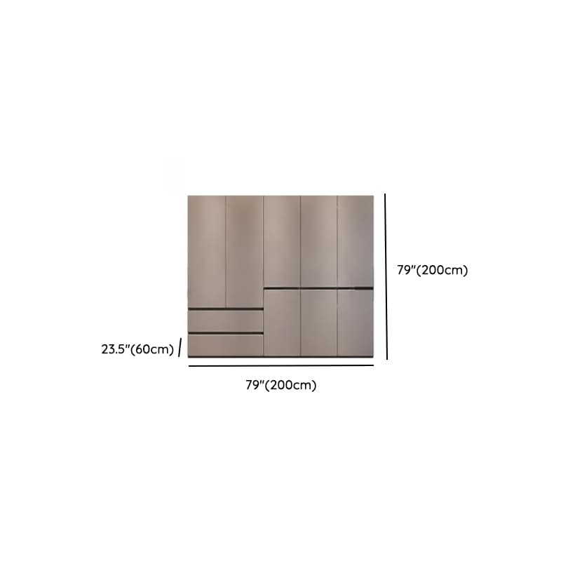 Sand Minimalist Laminate Cabinet Armoire with Soft Close Drawer, Soft Close Door, Interior Shelves, and Clothing Rod thumbnail 11