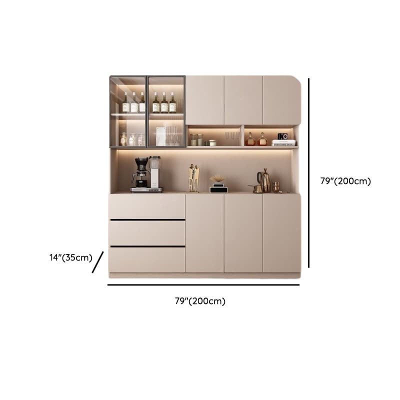 Wide/Standard/Narrow Modern Timber 3 Drawers 2 Shelves/3 Shelves/1 Shelf Glass Doors Pantry Hutch Sideboard thumbnail 22