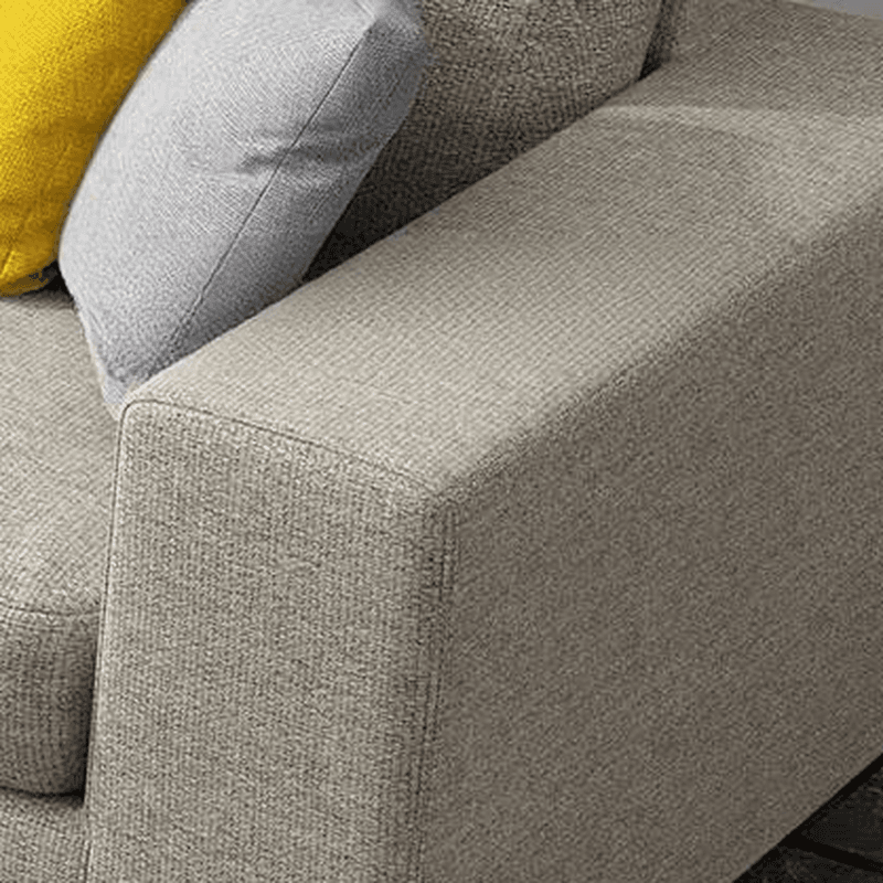 L-Shape Sofa Chaise with Pillow Back, Azure/Cream Upholstery, Square Arm, Slipcover, and 1 Chaise thumbnail 10