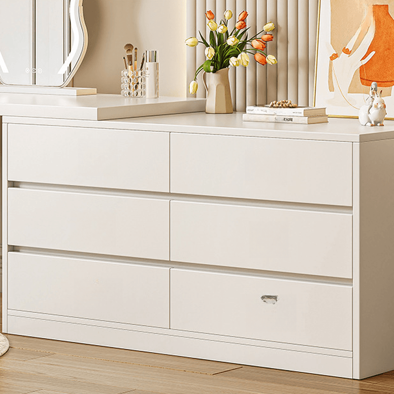 Chalk Modish Wood Makeup Vanity with Standard Length and Non-Upholstered Chair(s) thumbnail 7