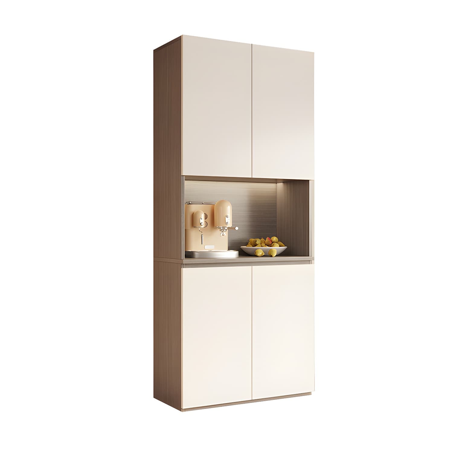 Modern Wood Buffet Cabinet with Open Storage and Cabinets Included