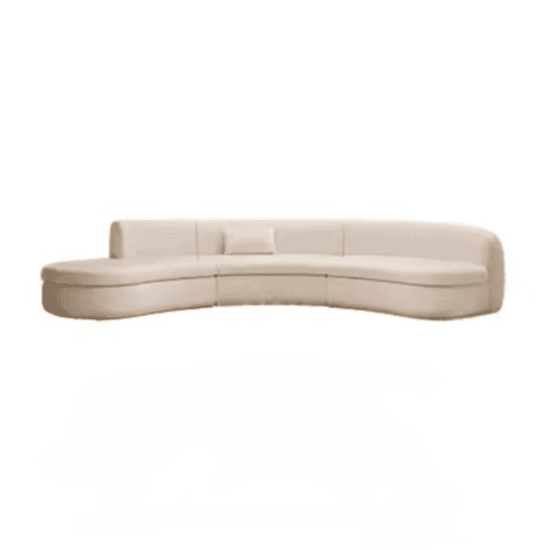 Natural Wood Bow Front Corner Sectional 7 Person/for 5/for 6 with Concealed Support thumbnail 7