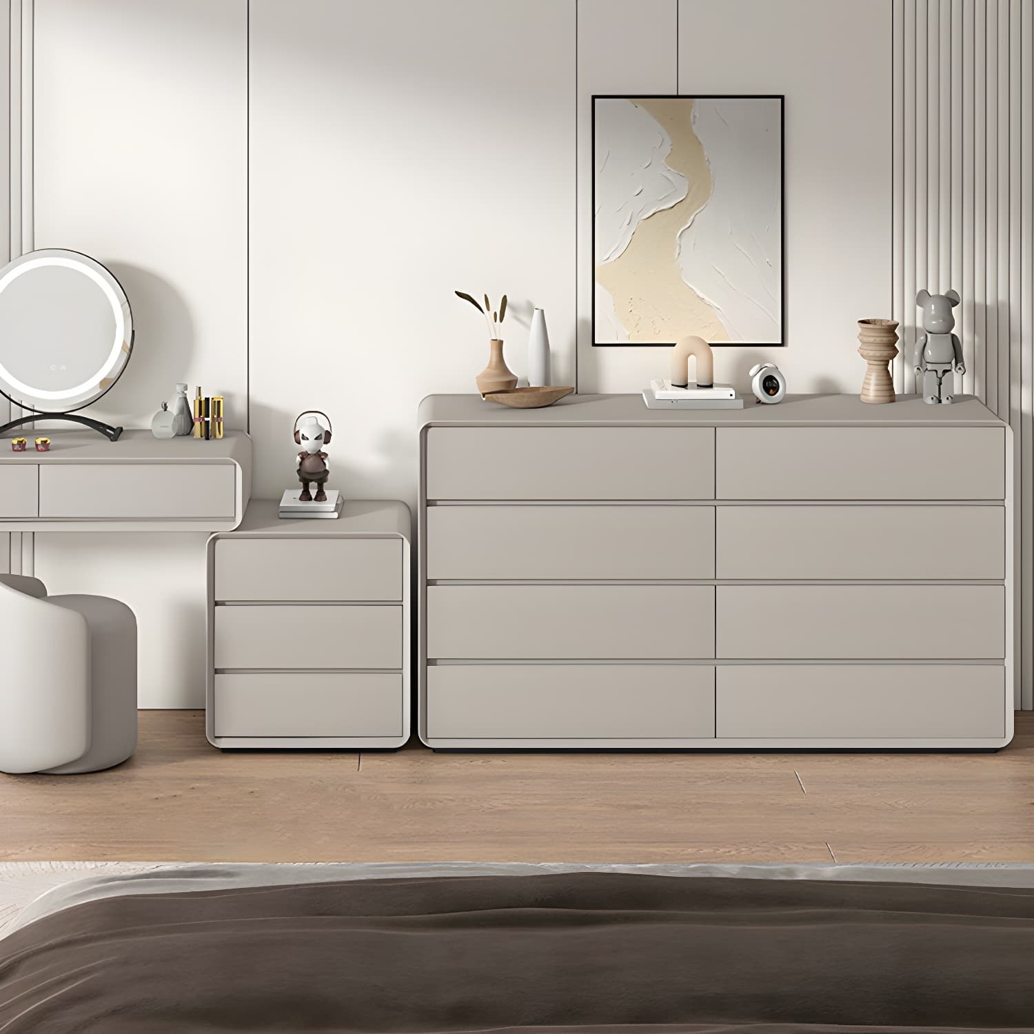 Modern Double Dresser with Drawers - Wood Finish, Horizontal Orientation, No Distressing thumbnail 9