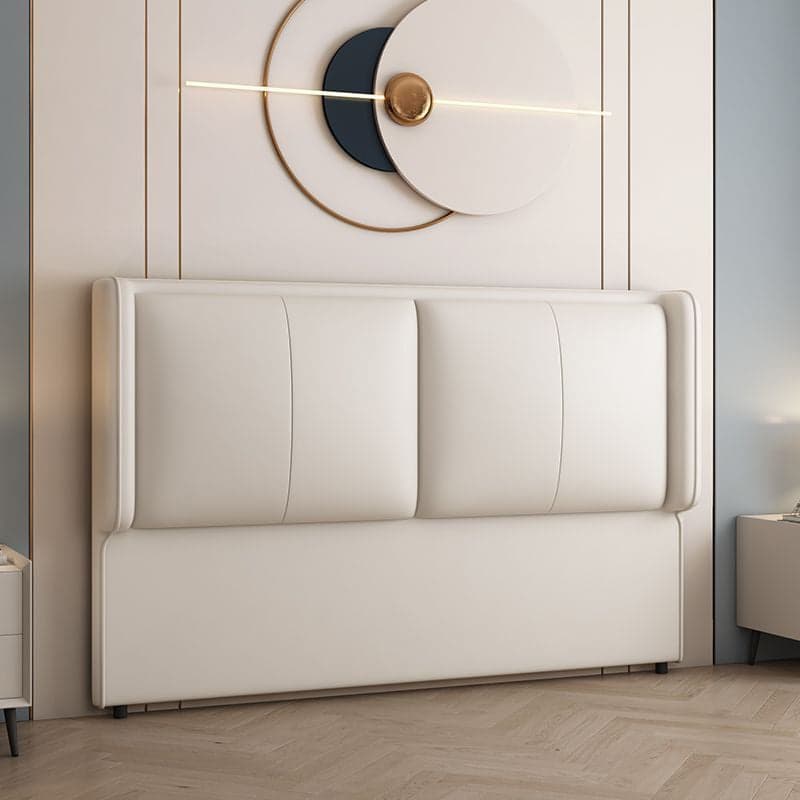 Modish Style Panel Headboard in Timber with No Distressing, Rectangle Shape for King/Queen/Full Bed, Featuring Sponge Upholstery and Standard Height thumbnail 1