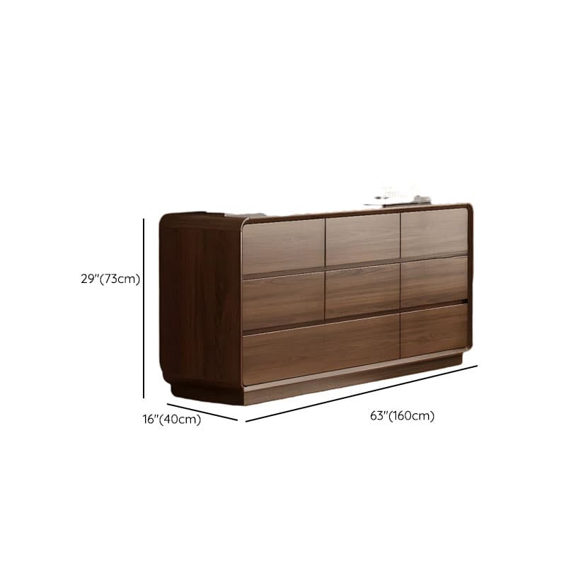 Cocoa Retro Rubberwood Semainier for Sleeping Quarters with 6 Drawers Horizontal thumbnail 16
